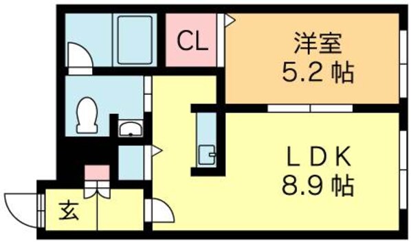 東区役所前駅 徒歩3分 2階の物件間取画像